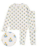 The Organic Long Sleeve Pajama Set [Marigold Block Floral]