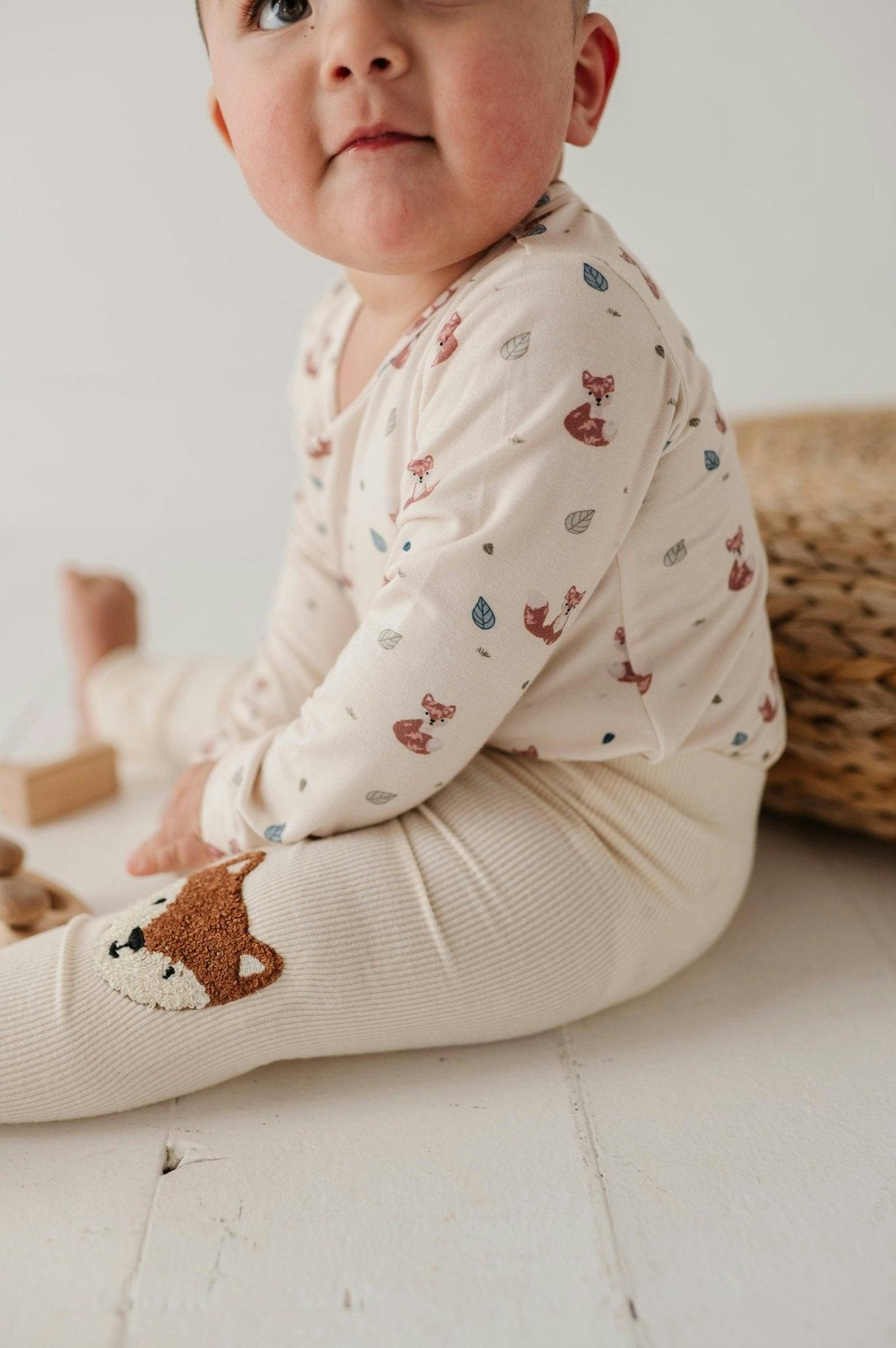Baby Boy Long Sleeve Bodysuit in Caramel Stripe