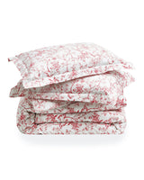 Luxe Premium Percale Duvet Set in Red Timeless Toile