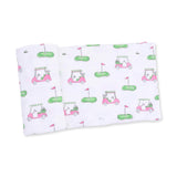 Golf Carts Pink - Swaddle Blanket