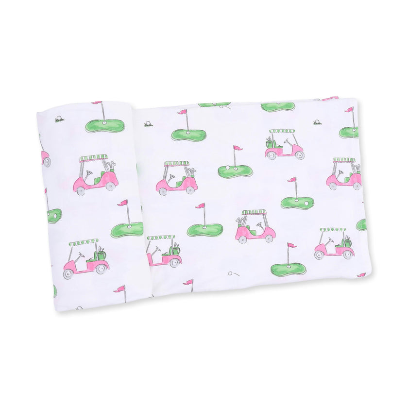 Golf Carts Pink - Swaddle Blanket