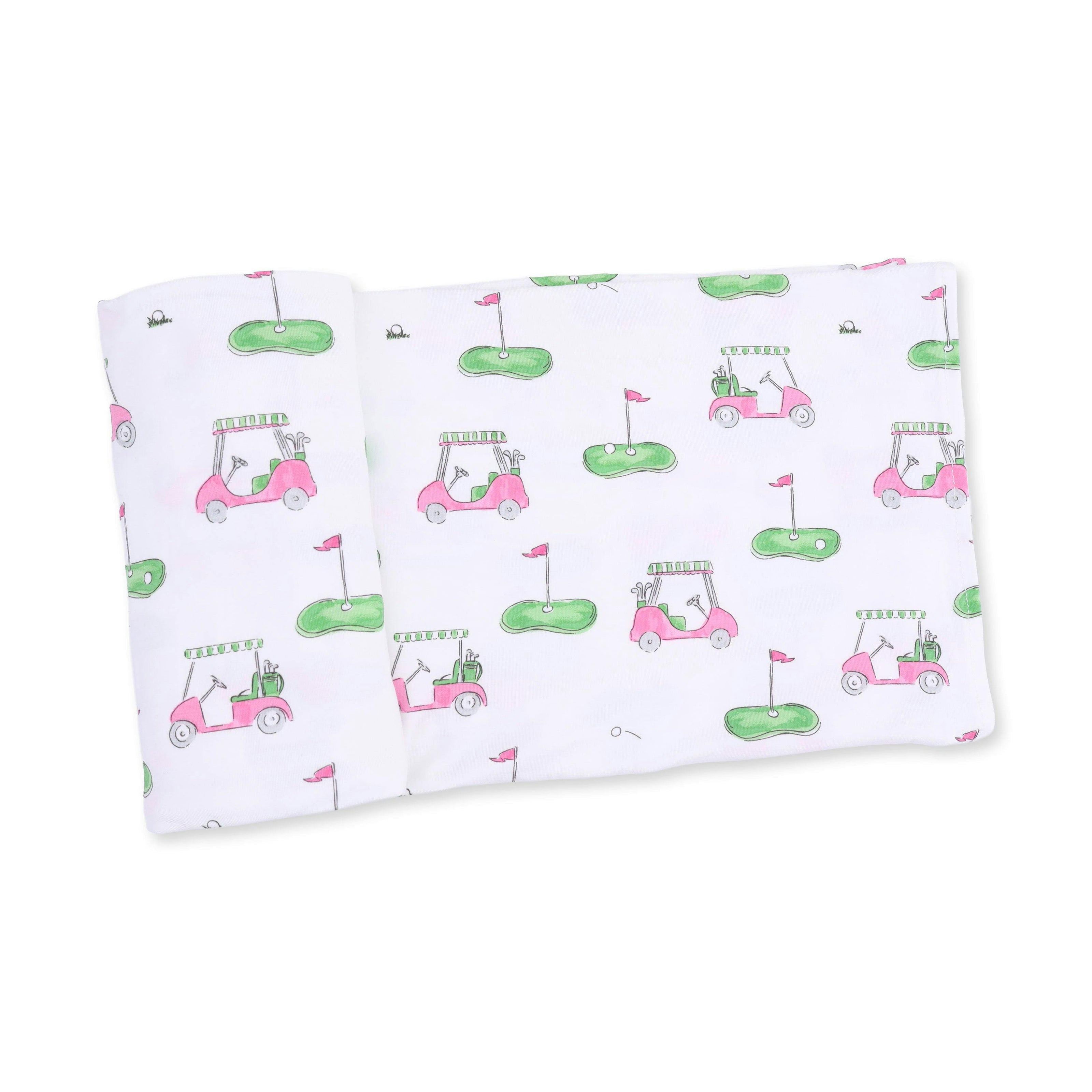 Golf Carts Pink - Swaddle Blanket