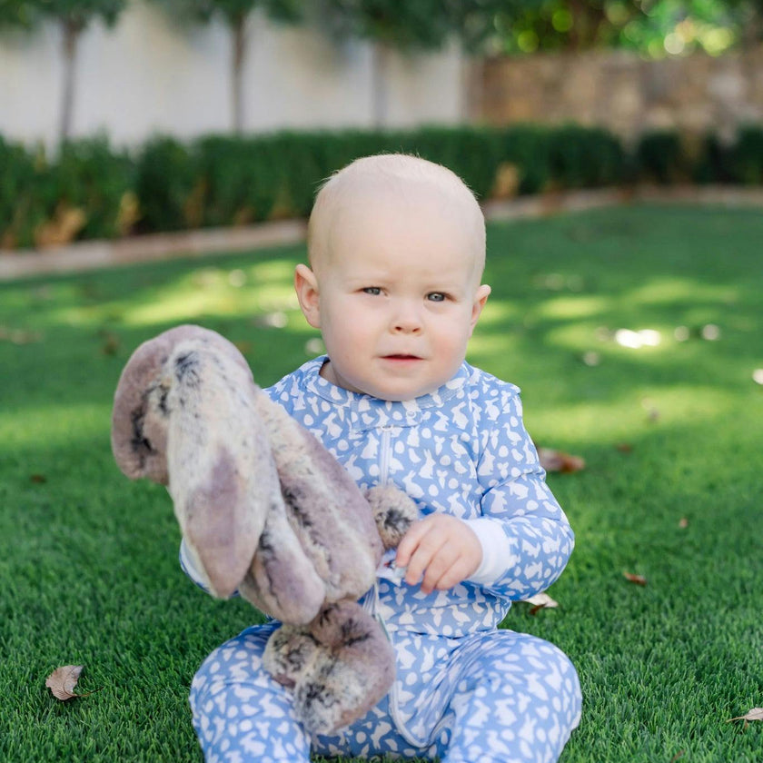 Parker Boys' Zipper Pajama - Easter Time Blue