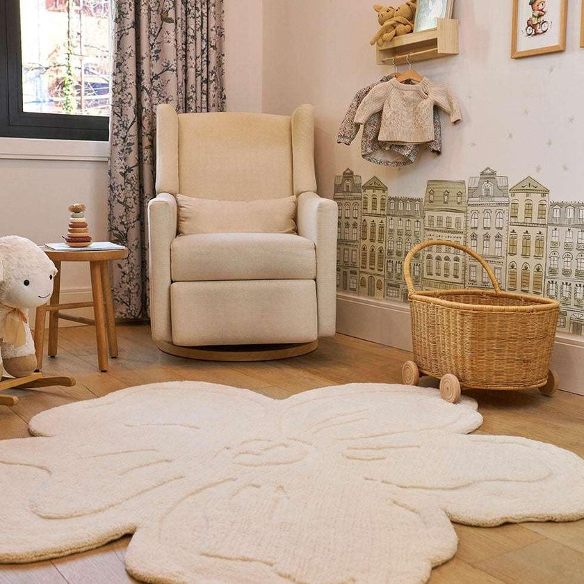 Flower Washable Wool Rug