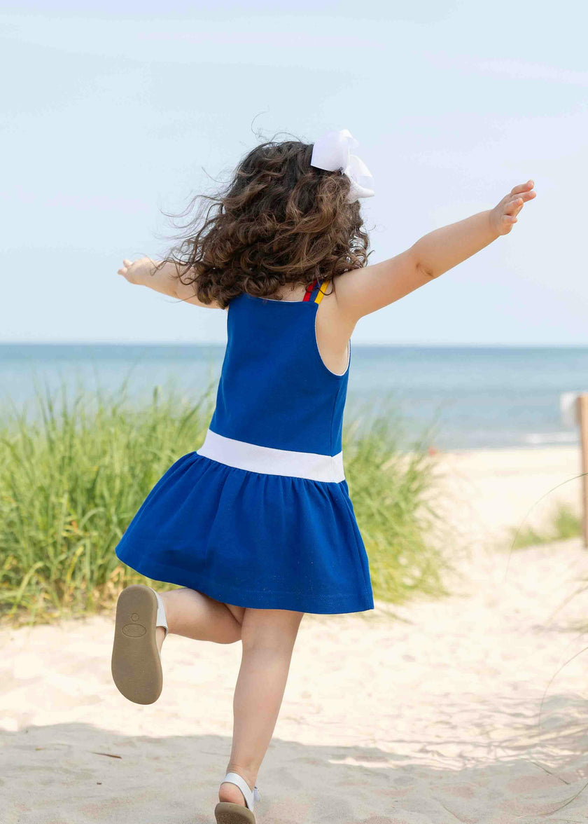 Pique Knit Dress With Sailboat