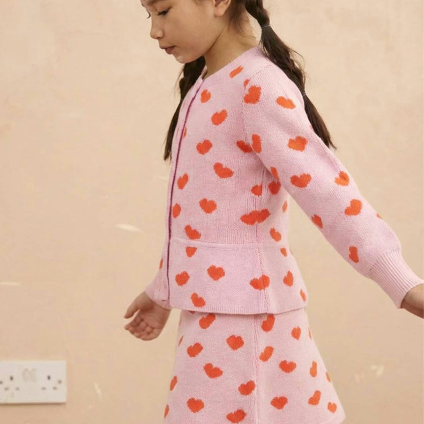Love Hearts Ruffled Jacket | Bubble Gum