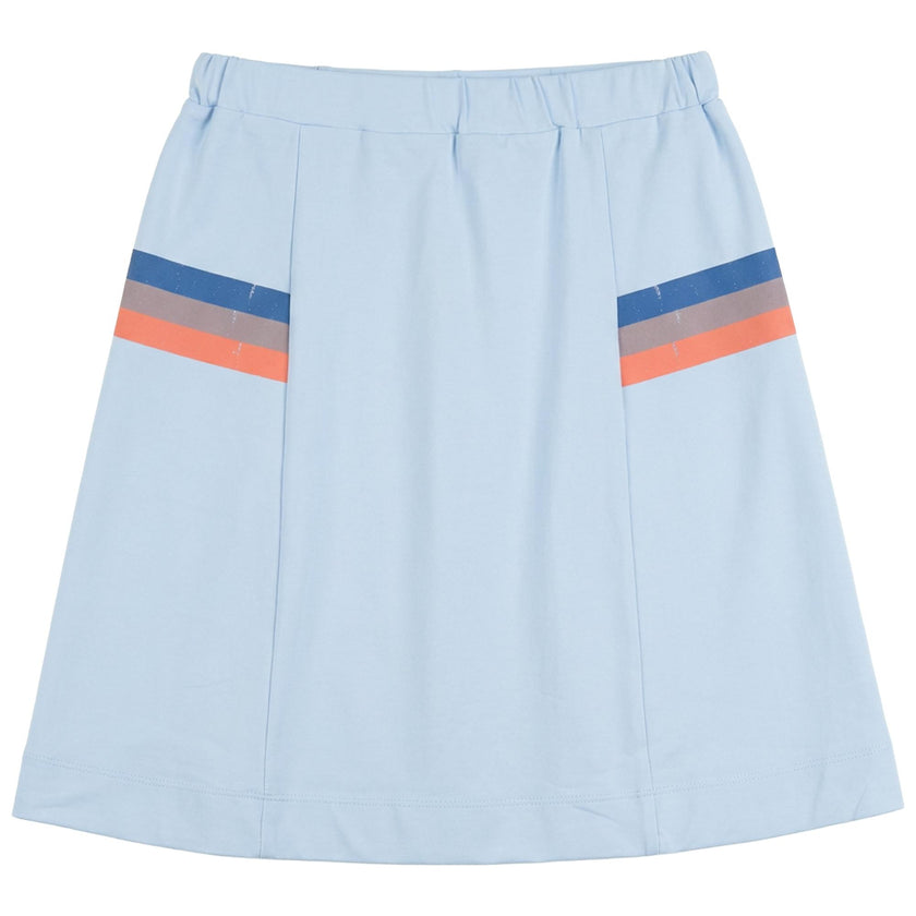 Multi Color Stripe Midi Skirt