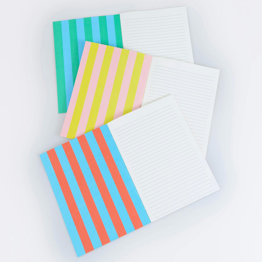 Striped Softcover Notebook Set