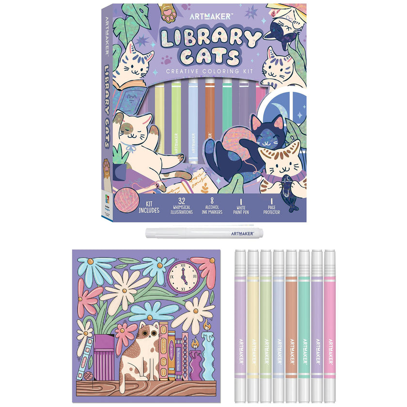 Art Maker: Cololoring Kit - Library Cats