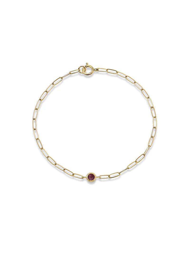 Classique Birthstone Paperclip Bracelet