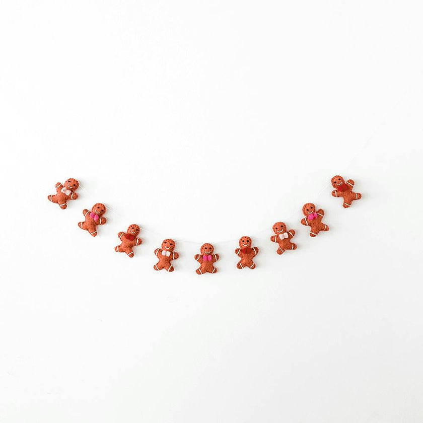Jolly Gingerbread Wool Felt Garland
