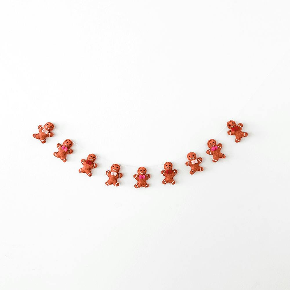 Jolly Gingerbread Wool Felt Garland