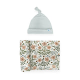 Stretch Knit Swaddle and Hat Set - Wild Rose