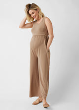 Wide Leg Knit Maternity and Nursing Jumpsuit