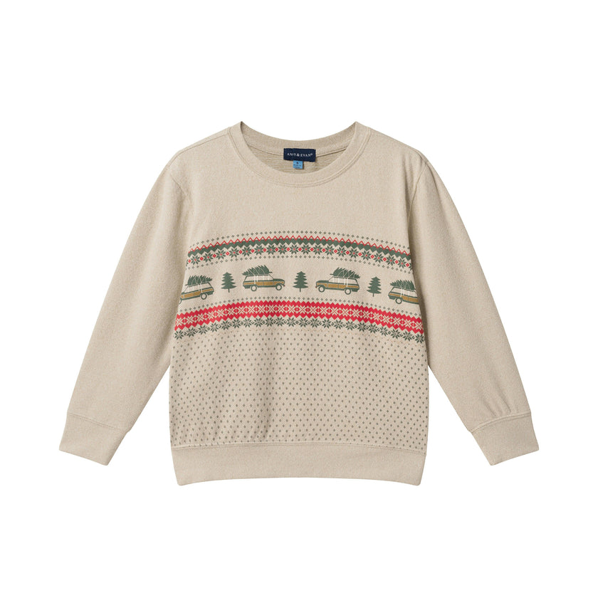 Boys Cozy Holiday Pullover | Bringing Home the Tree