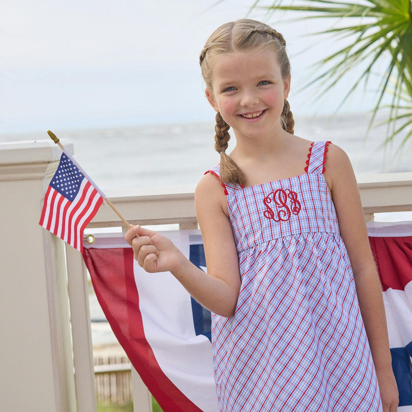 Evie Dress - Patriotic Plaid