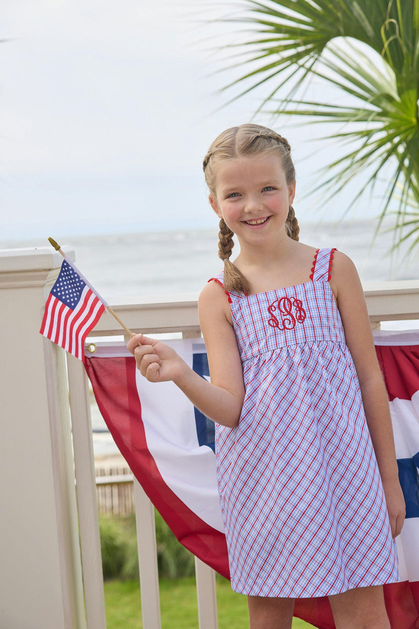Evie Dress - Patriotic Plaid