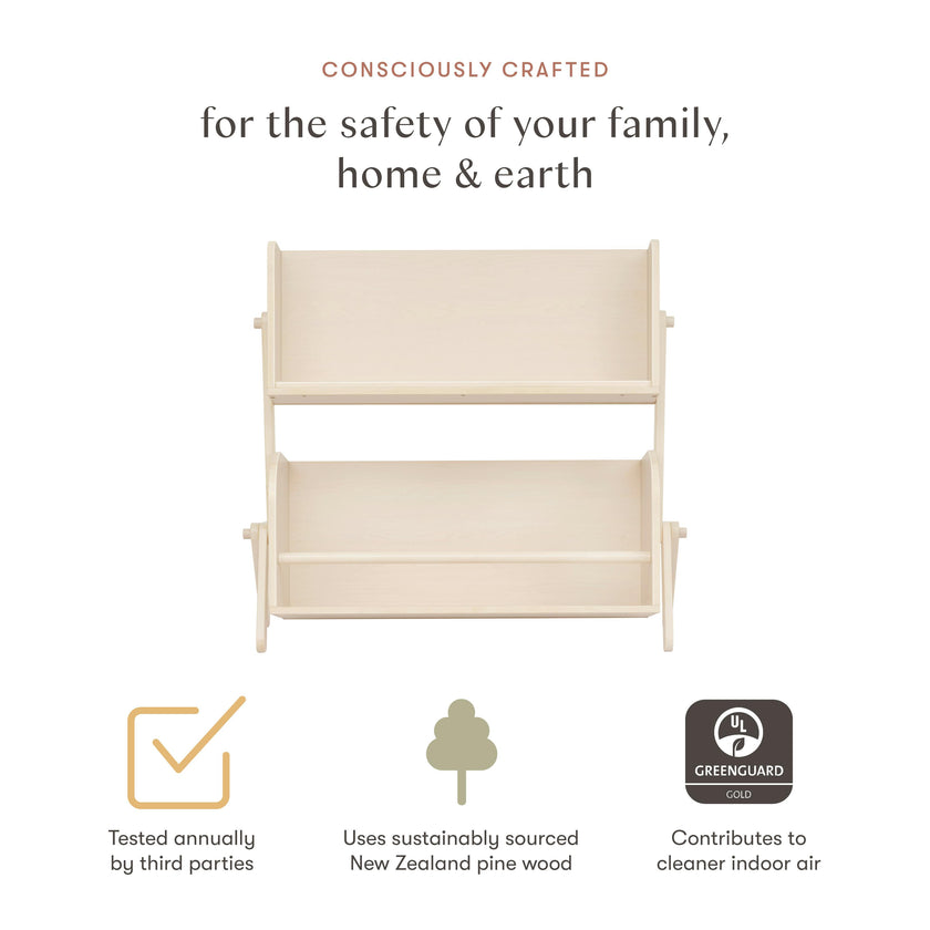 Tally Storage and Bookshelf in Washed Natural