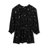 Black Floral Crepe Dress