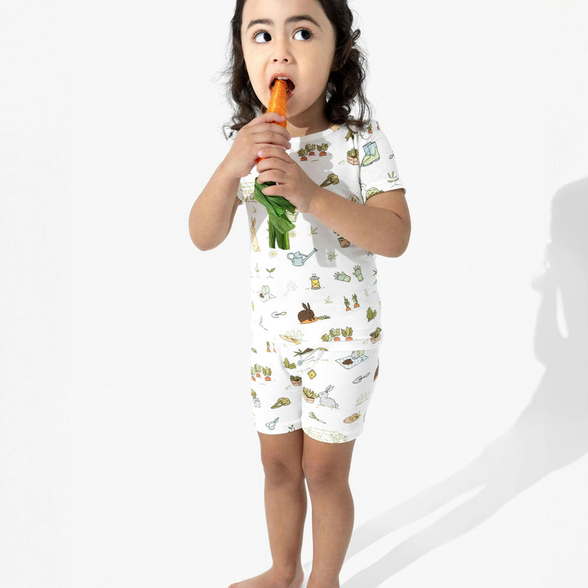 Bunny Garden Bamboo Kids Pajama Short Set