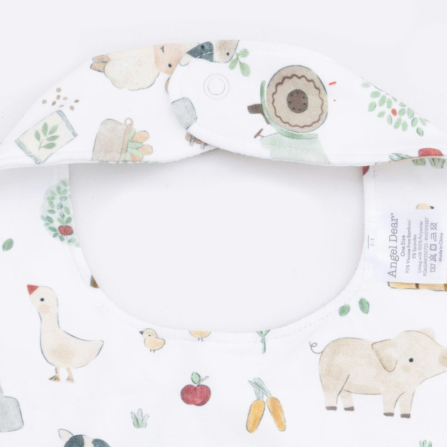 Cute Farm Animals Uni - 2 Way Zipper Footie, Swaddle  & Bandana Bib Set