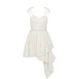 White Arneri Asymmetrical Sweetheart Dress