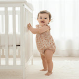 Organic Ruffle Sleeve Bubble Romper - Sienna