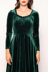 Cypress Dress in Green Velvet