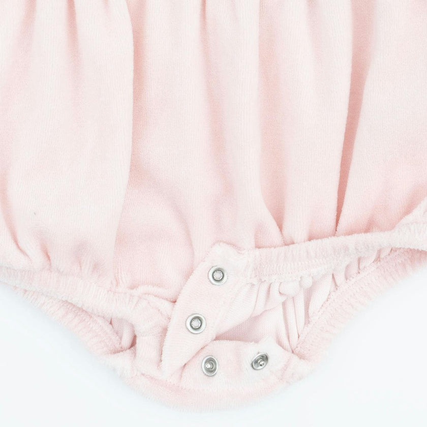 Velour Soft Pink - Velour Bubble with Peter Pan Collar