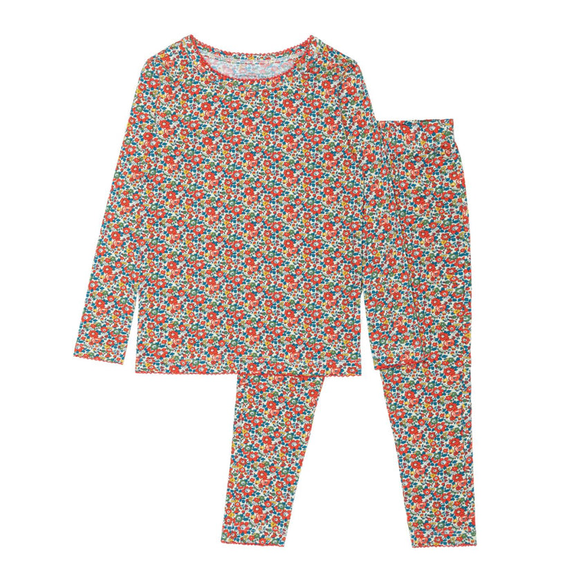 girls Betsy Ann pima pajamas set made with Liberty Fabrics