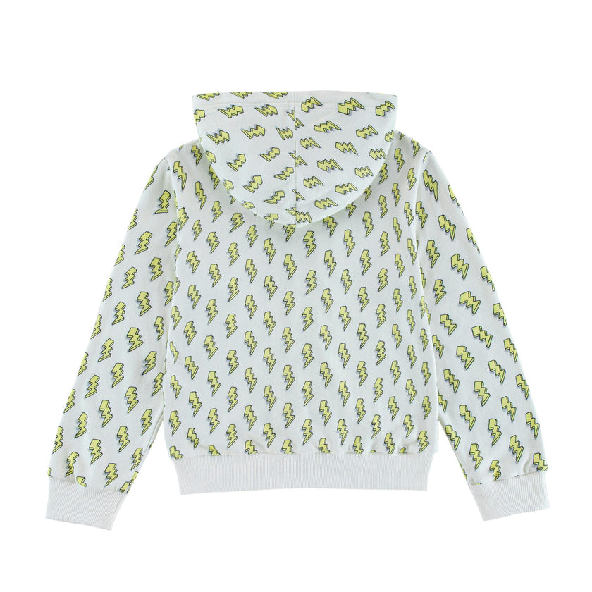 Soft Fleece Zip-up Hoodie, Yellow Lightning
