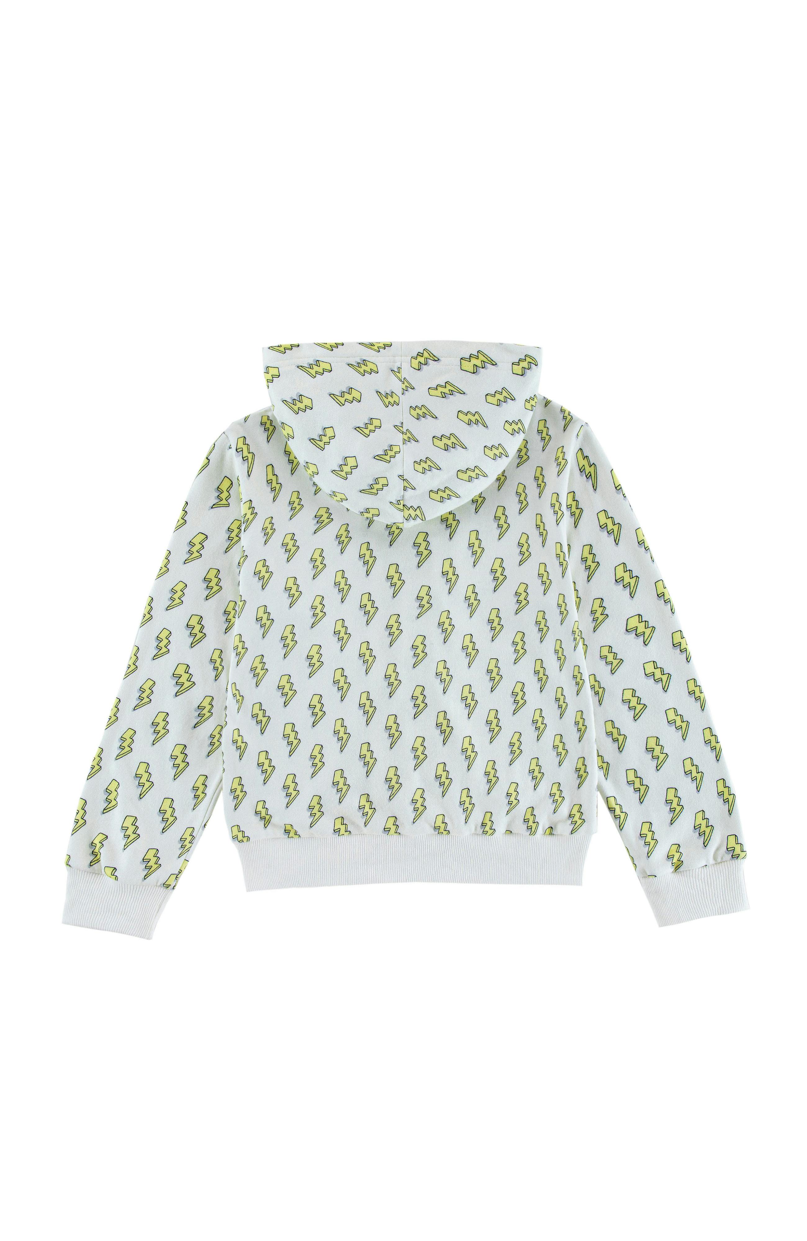 Soft Fleece Zip-up Hoodie, Yellow Lightning