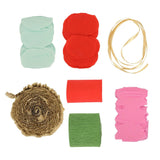 Packed Party Holiday Hues Crepe Paper Streamer Backdrop Kit - 6 Colors of 72-Inch Crepe Paper Rolls with 60-Inch Gold Satin Ribbon for Holiday Photo Walls