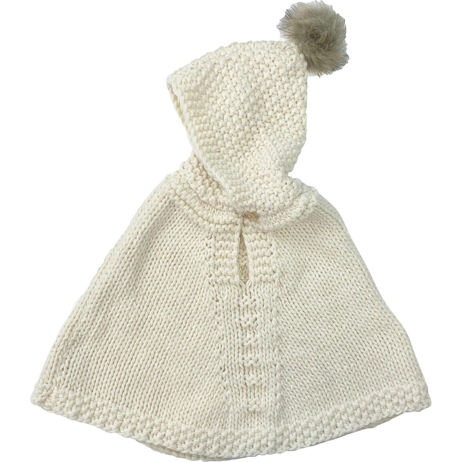 Poncho with hood, Blush
