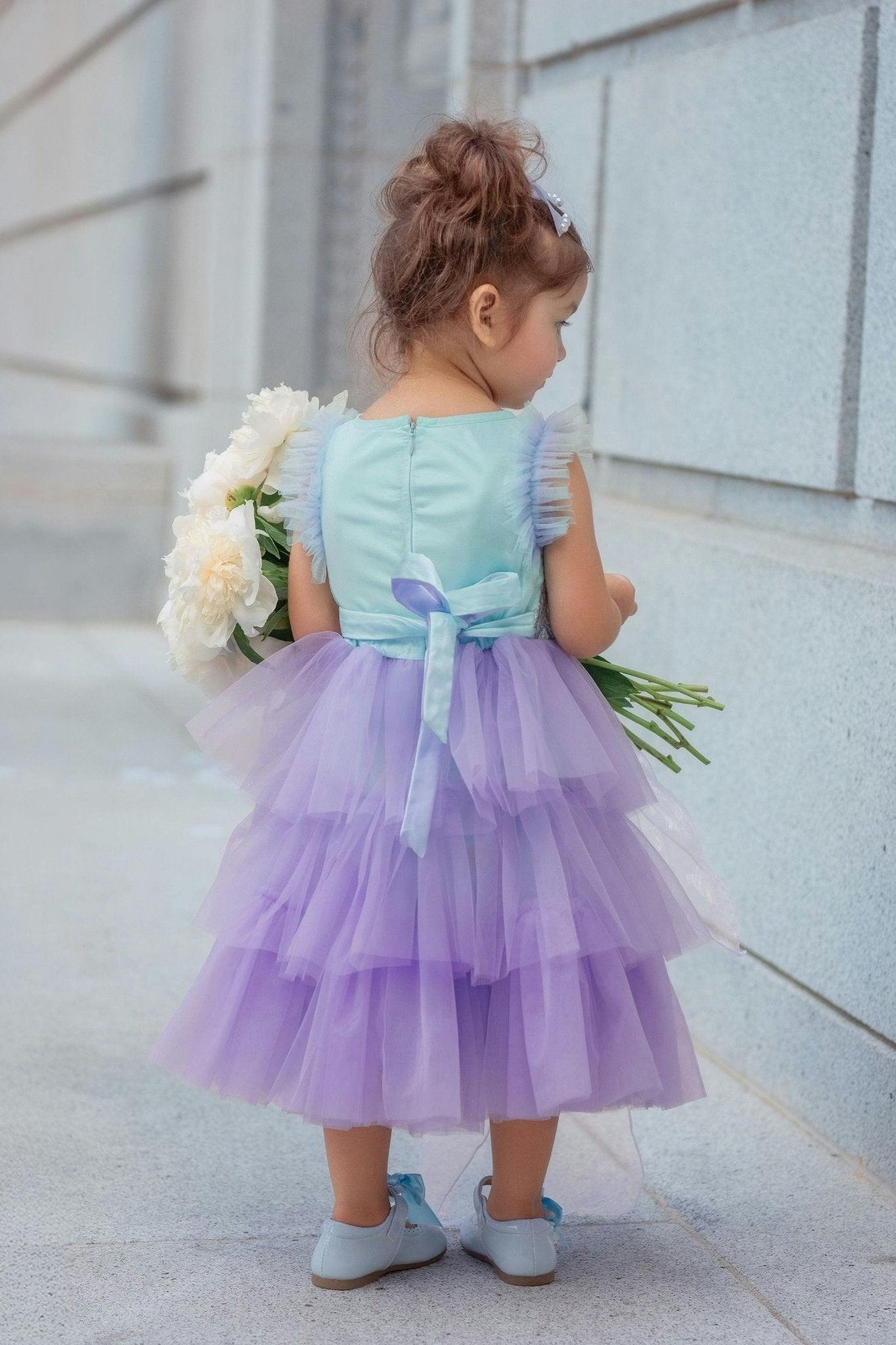 Lilac Dream Tiered Tulle Birthday Dress for Girls