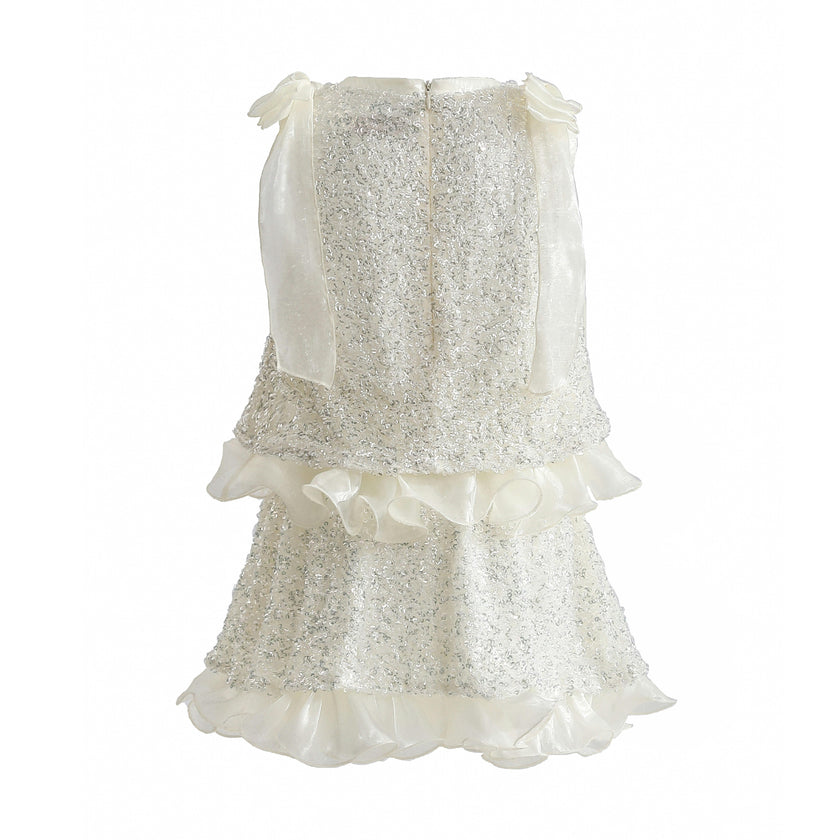 Ivory Althea Glitter Ruffle Skirt Set
