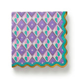 Packed Party Circus Soiree Luncheon Napkins 20ct - Gold Foil Pastel Diamond Pattern 3-Ply Scalloped Edge Napkins for Circus Birthday Parties