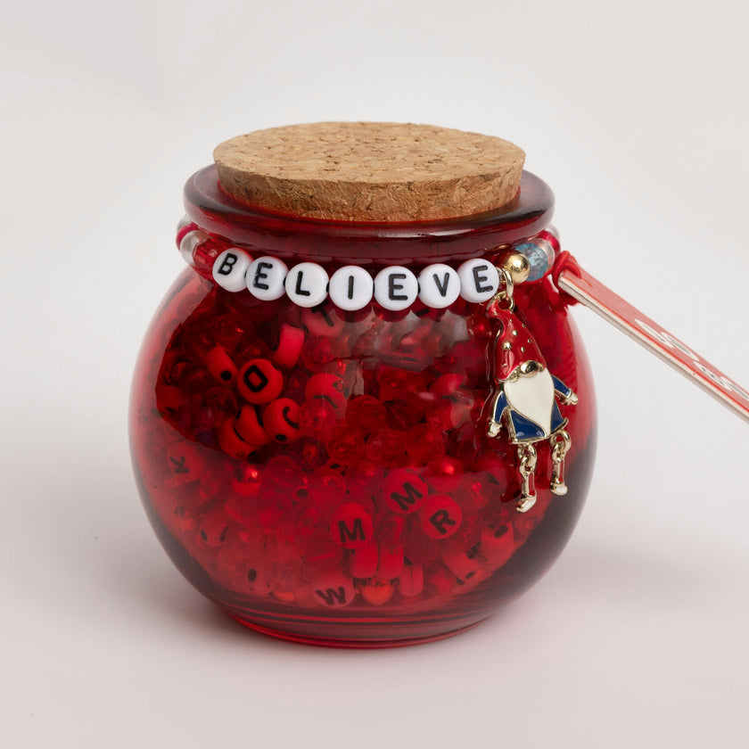 Christmas Woodland Gnome DIY Jar Letter Bead Jar Kit