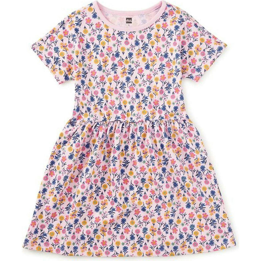 Short Sleeve Twirl Dress, Multi