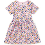 Short Sleeve Twirl Dress, Multi