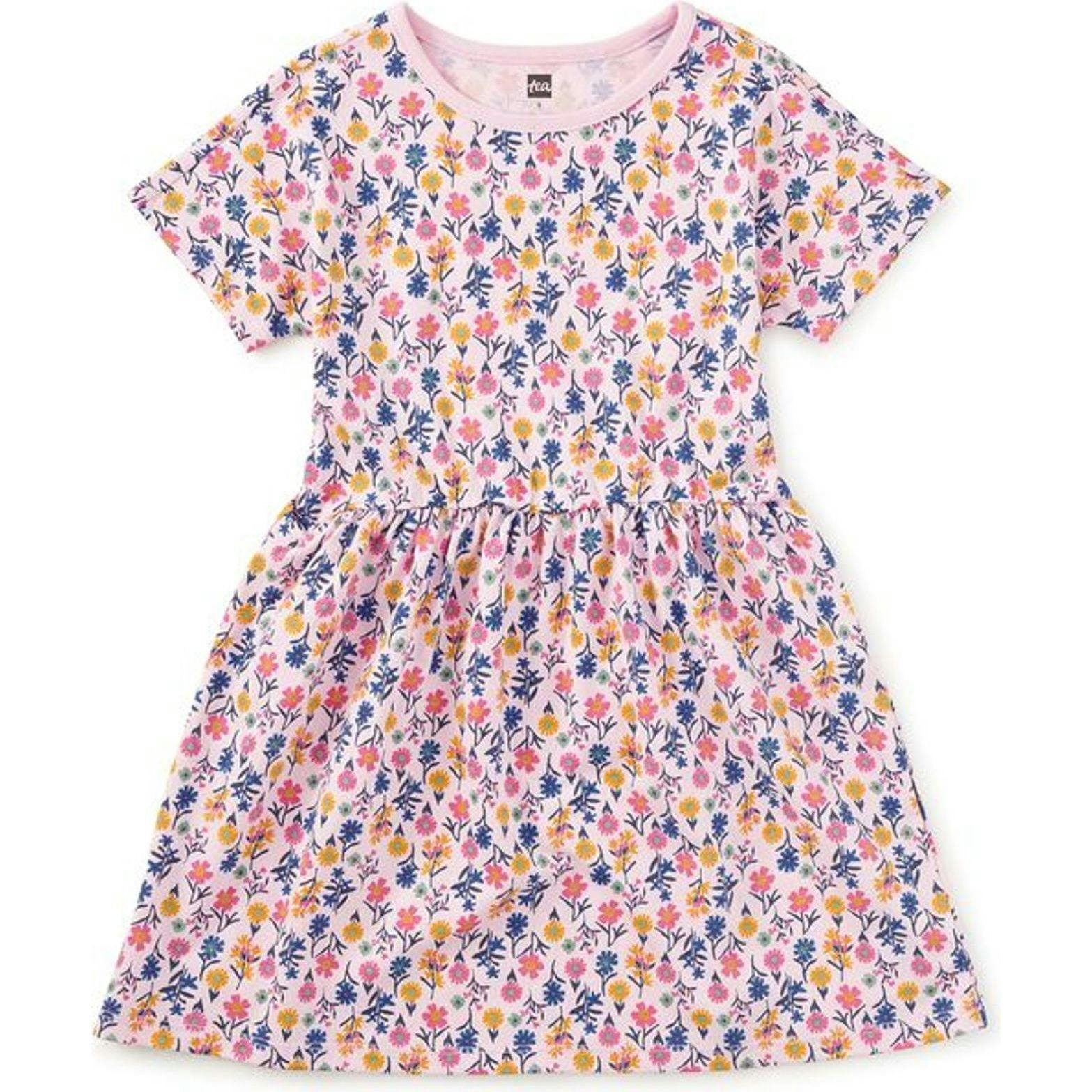 Short Sleeve Twirl Dress, Multi