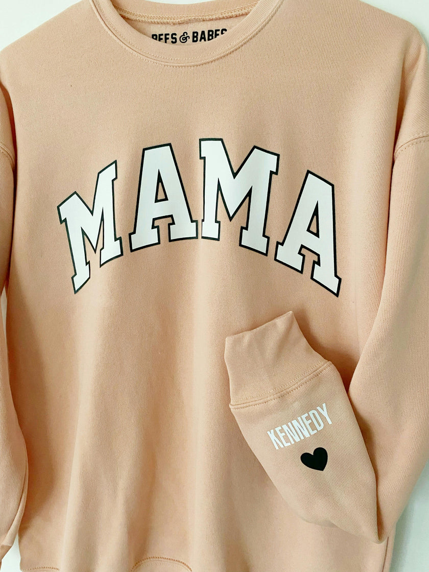 Mama Personalized Love on the Cuff Sweatshirt, Blush