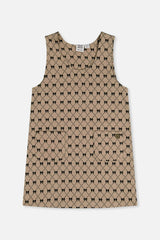 Jumper Beige Bow Tie Print