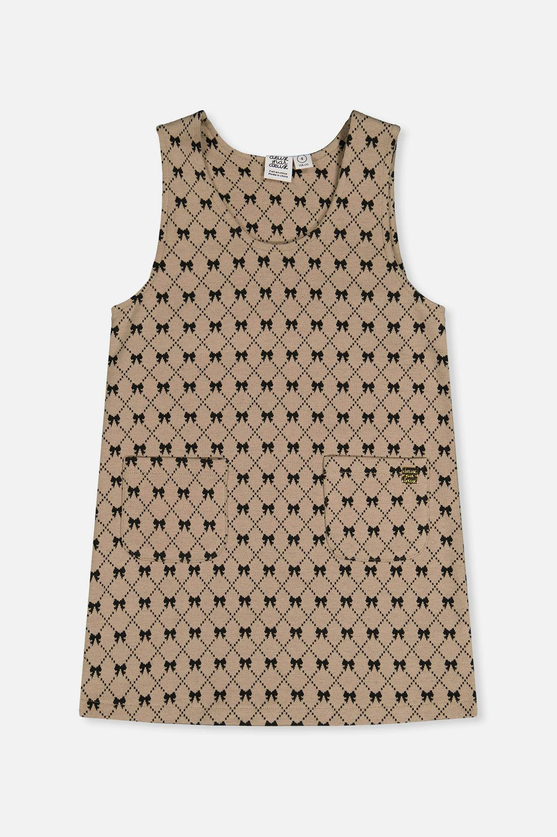 Jumper Beige Bow Tie Print