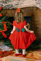 PERLA RED SMOCKED DRESS