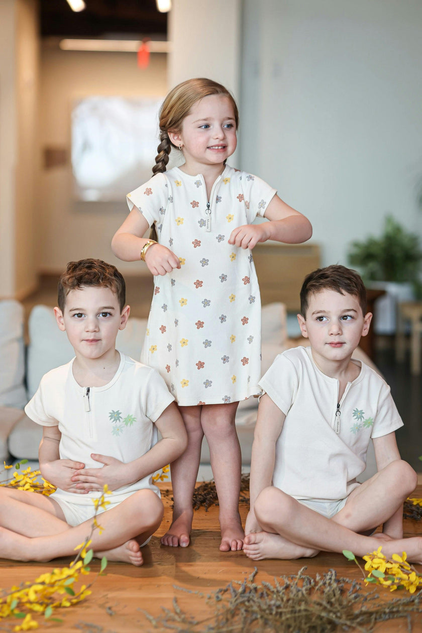 Floral Ribbed Boys Top