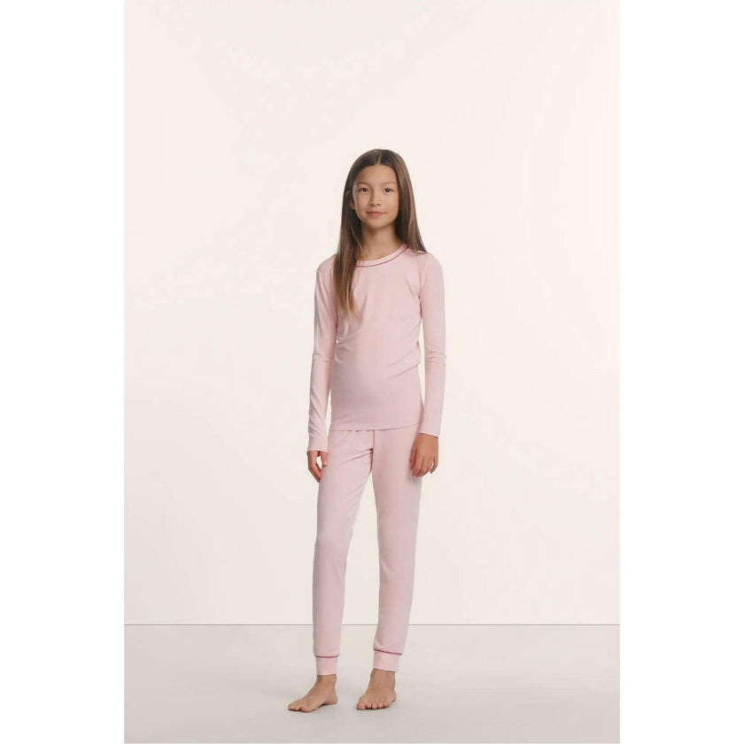 Kids TENCEL™ Modal Unisex Long PJ Set, Pink