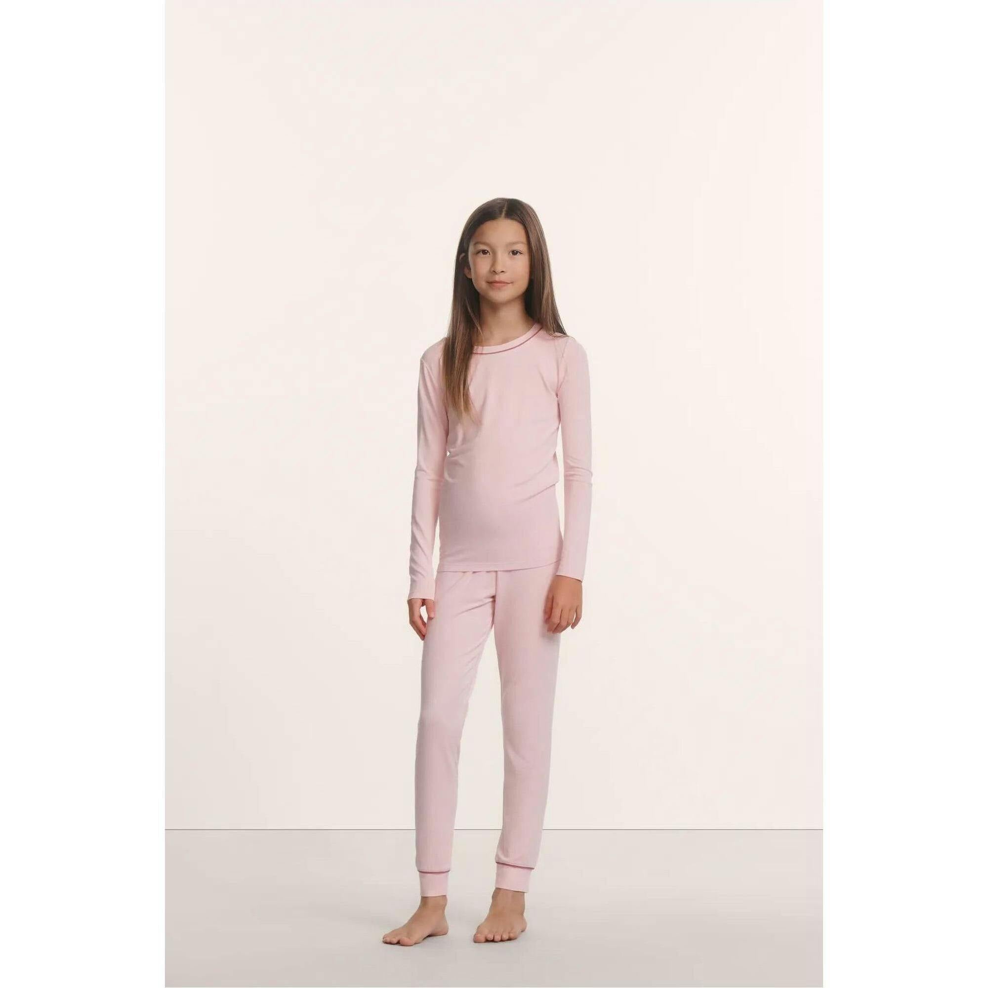 Kids TENCEL™ Modal Unisex Long PJ Set, Pink