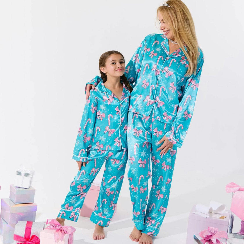 Women's Candy Cane Silk Set