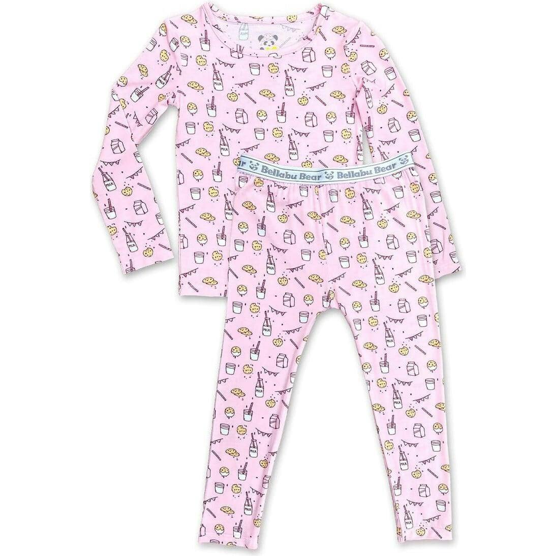 Milk & Cookies Pink Bamboo Kids Pajamas